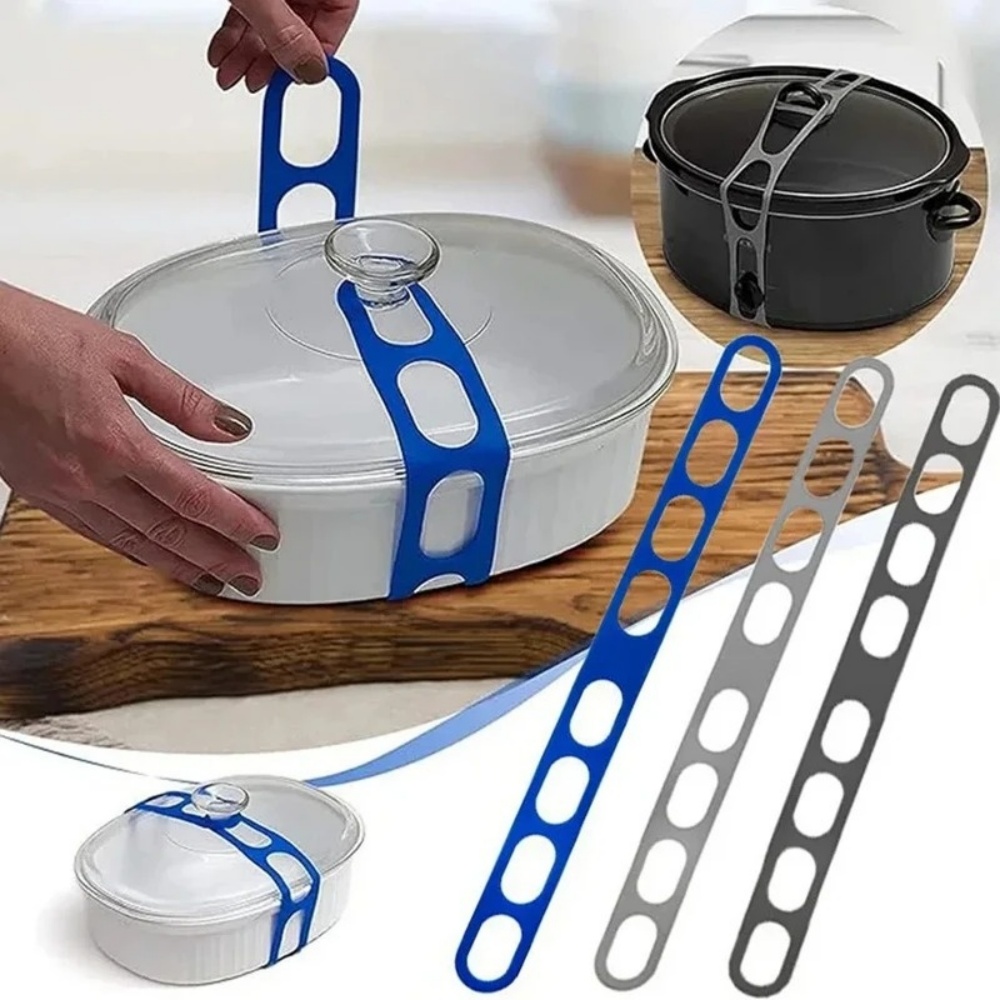 Camping Cooking Organizer - Wiederverwendbarer Silikon-Elastik-Topfdeckelhalter Universelles Topfdeckel-Sicherungsband Outdoor-Camping-Kochgeschirr-Organizer-Werkzeug