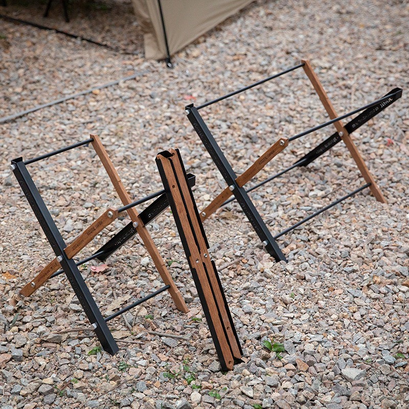 Camping Hiking Cooking - Tragbare Klappbare Campingtische mit Mehrschichtigem Aufbewahrungskorb,