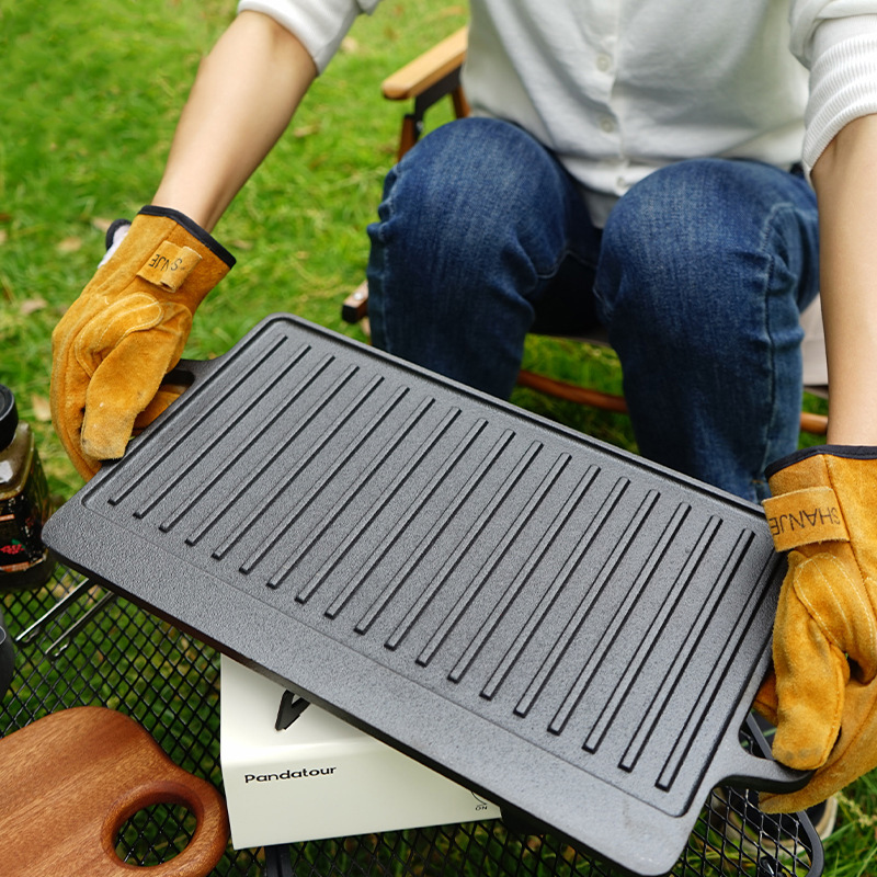 Doppelseitige Gusseisen-Grillp – Camping Cooking Flat Top Bewertung und Preis